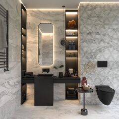 30X90 FAMOUS GREY TRİANGLE DEKOFON - MAT - REKTEFIYE ( 1.08 m2 Bir kutu fiyatıdır )